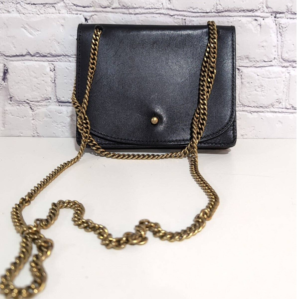 Madewell The Chain Crossbody Bag G8082 Black Leather Small $88 Retail